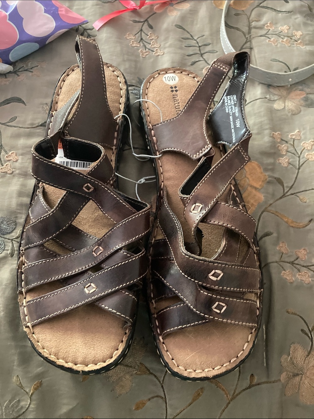Naturalizer women Dark Brown Leather Strappy Sandals